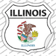 Illinois Flag Novelty Highway Shield Sticker Decal Small