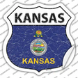 Kansas Flag Novelty Highway Shield Sticker Decal Small