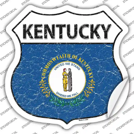 Kentucky Flag Novelty Highway Shield Sticker Decal Small