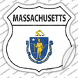 Massachusetts Flag Novelty Highway Shield Sticker Decal Small