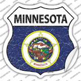 Minnesota Flag Novelty Highway Shield Sticker Decal Small