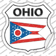 Ohio Flag Novelty Highway Shield Sticker Decal Small