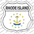 Rhode Island Flag Novelty Highway Shield Sticker Decal Small