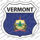 Vermont Flag Novelty Highway Shield Sticker Decal Small