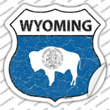 Wyoming Flag Novelty Highway Shield Sticker Decal Small