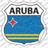 Aruba Flag Novelty Highway Shield Sticker Decal