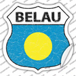 Belau Flag Novelty Highway Shield Sticker Decal Small