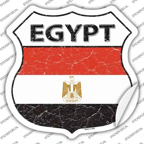 Egypt Flag Novelty Highway Shield Sticker Decal