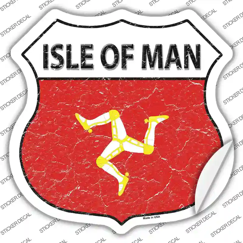Isle of Man Flag Novelty Highway Shield Sticker Decal