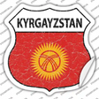 Kyrgyzstan Flag Novelty Highway Shield Sticker Decal Small