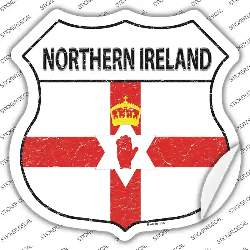 Northern Ireland Flag Novelty Highway Shield Sticker Decal