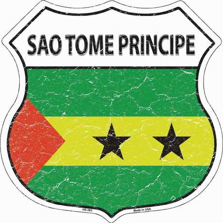 Sao Tome Principe Flag Novelty Highway Shield Sticker Decal