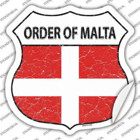 Order of Malta Flag Novelty Highway Shield Sticker Decal