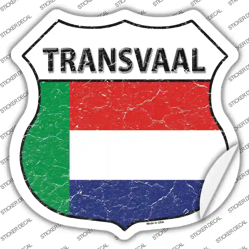 Transvaal Flag Novelty Highway Shield Sticker Decal Small