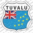 Tuvalu Flag Novelty Highway Shield Sticker Decal Small