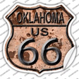 Oklahoma Route 66 Rusty Novelty Highway Shield Sticker Decal Small