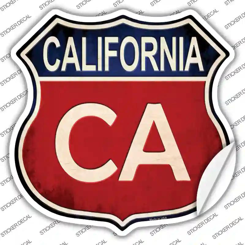 California Novelty Highway Shield Sticker Decal Small