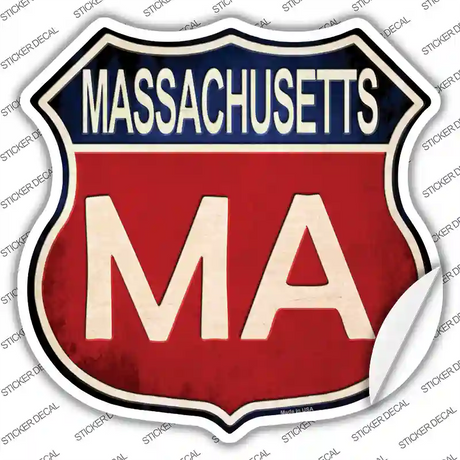 Massachusetts Novelty Highway Shield Sticker Decal Small