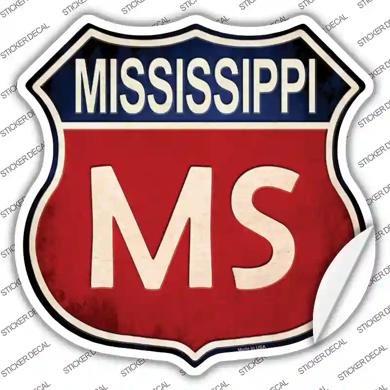 Mississippi Novelty Highway Shield Sticker Decal Small