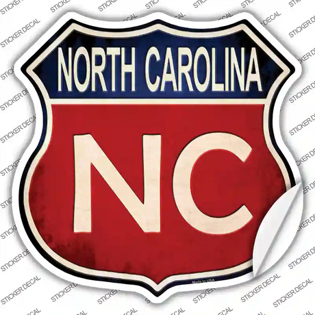 North Carolina Novelty Highway Shield Sticker Decal Small