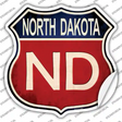 North Dakota Novelty Highway Shield Sticker Decal Small