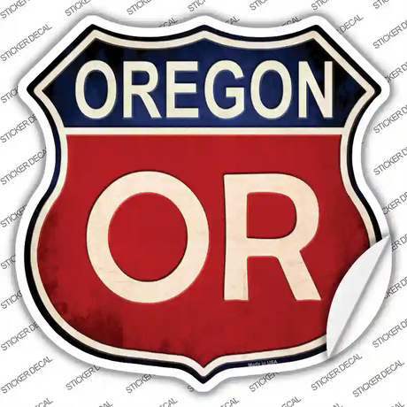 Oregon Novelty Highway Shield Sticker Decal Small