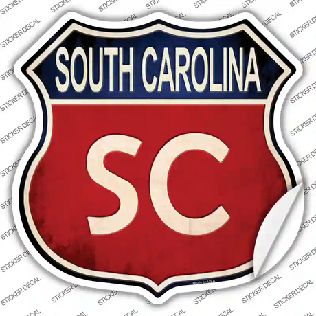 South Carolina Novelty Highway Shield Sticker Decal Small