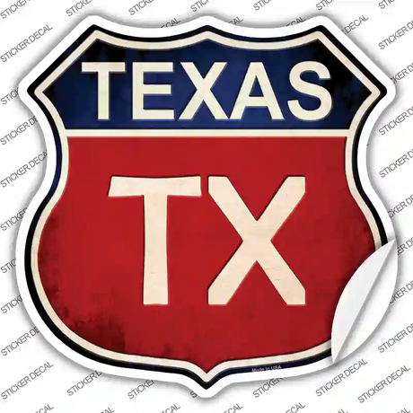 Texas Novelty Highway Shield Sticker Decal Small