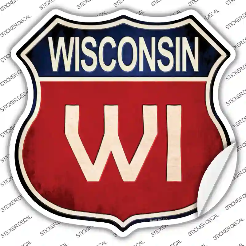 Wisconsin Novelty Highway Shield Sticker Decal