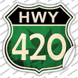 Hwy 420 Novelty Highway Shield Sticker Decal Small