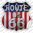 Route 66 Vertical American Flag Novelty Highway Shield Sticker Decal Small