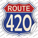 Route 420 Blue and Red Novelty Highway Shield Sticker Decal Small