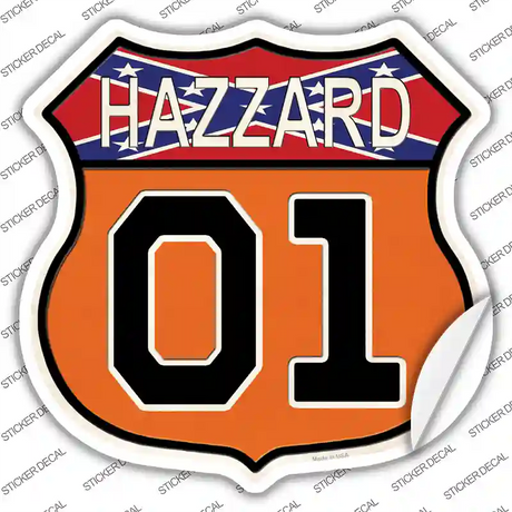 Rebel Hazzard 01 Novelty Highway Shield Sticker Decal Small