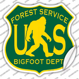 Bigfoot Dept Forest Service Novelty Highway Shield Sticker Decal Small