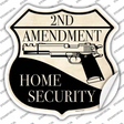 Pistol Home Security Novelty Highway Shield Sticker Decal Small