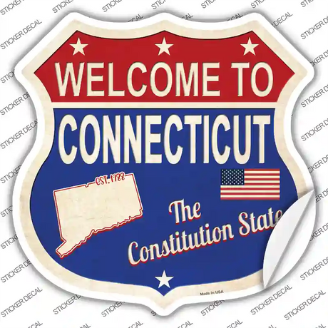 Connecticut Established Novelty Highway Shield Sticker Decal Small