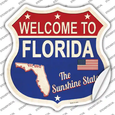 Florida Established Novelty Highway Shield Sticker Decal Small