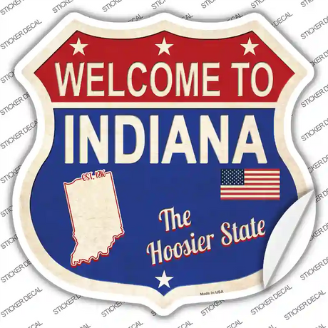 Indiana Established Novelty Highway Shield Sticker Decal Small