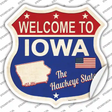 Iowa Established Novelty Highway Shield Sticker Decal Small