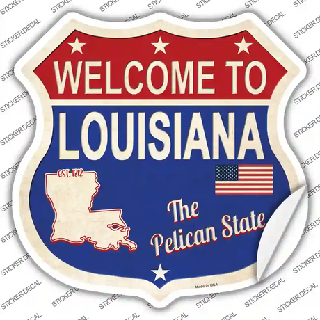 Louisiana Established Novelty Highway Shield Sticker Decal Small