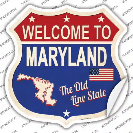 Maryland Established Novelty Highway Shield Sticker Decal Small