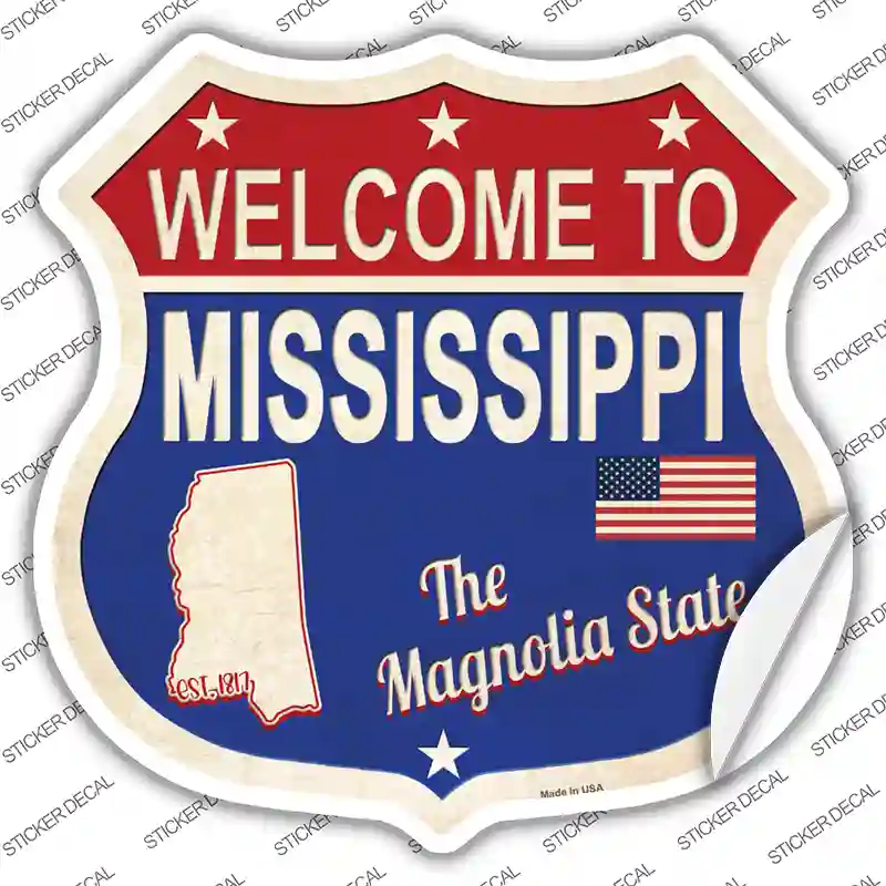 Mississippi Established Novelty Highway Shield Sticker Decal Small