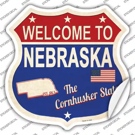 Nebraska Established Novelty Highway Shield Sticker Decal Small