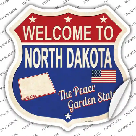 North Dakota Established Novelty Highway Shield Sticker Decal Small