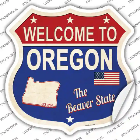 Oregon Established Novelty Highway Shield Sticker Decal Small