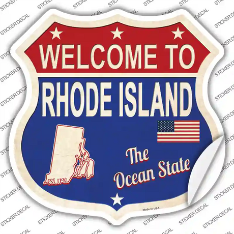 Rhode Island Established Novelty Highway Shield Sticker Decal Small