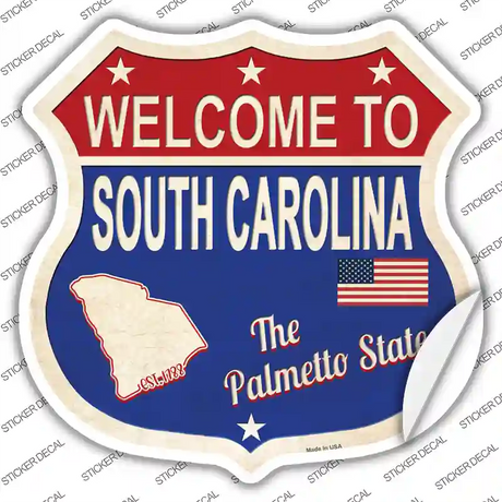 South Carolina Established Novelty Highway Shield Sticker Decal Small