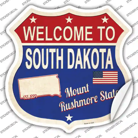 South Dakota Established Novelty Highway Shield Sticker Decal Small