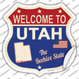 Utah Established Novelty Highway Shield Sticker Decal Small