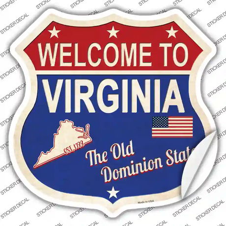 Virginia Established Novelty Highway Shield Sticker Decal Small